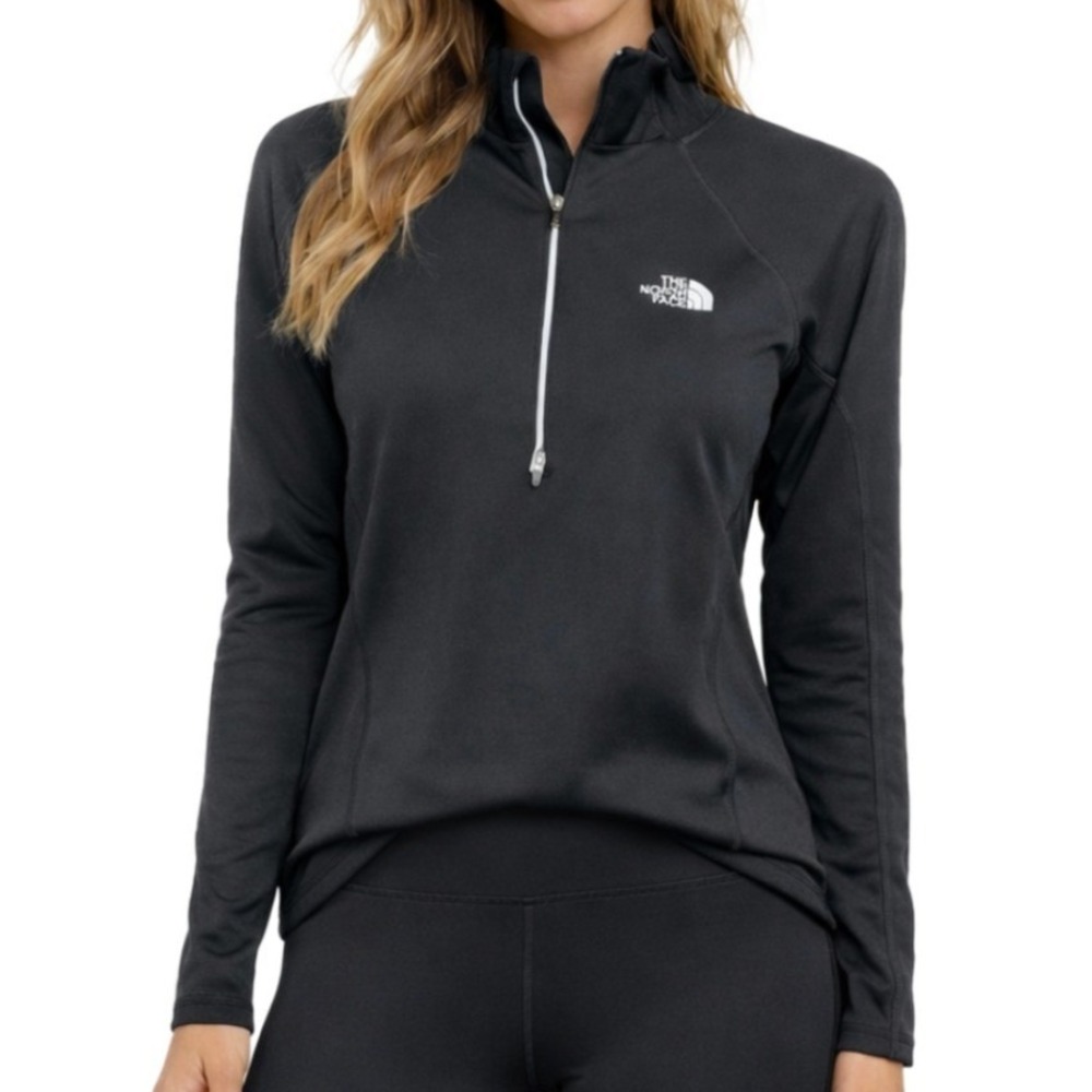 The North Face‎ Womens FlashDry Quarter Zip Running Pullover Black Size Medium